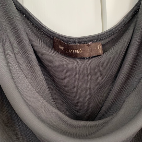The Limited Sleeveless Top with drape neckline, Dark Gray, Size L - Picture 4 of 6